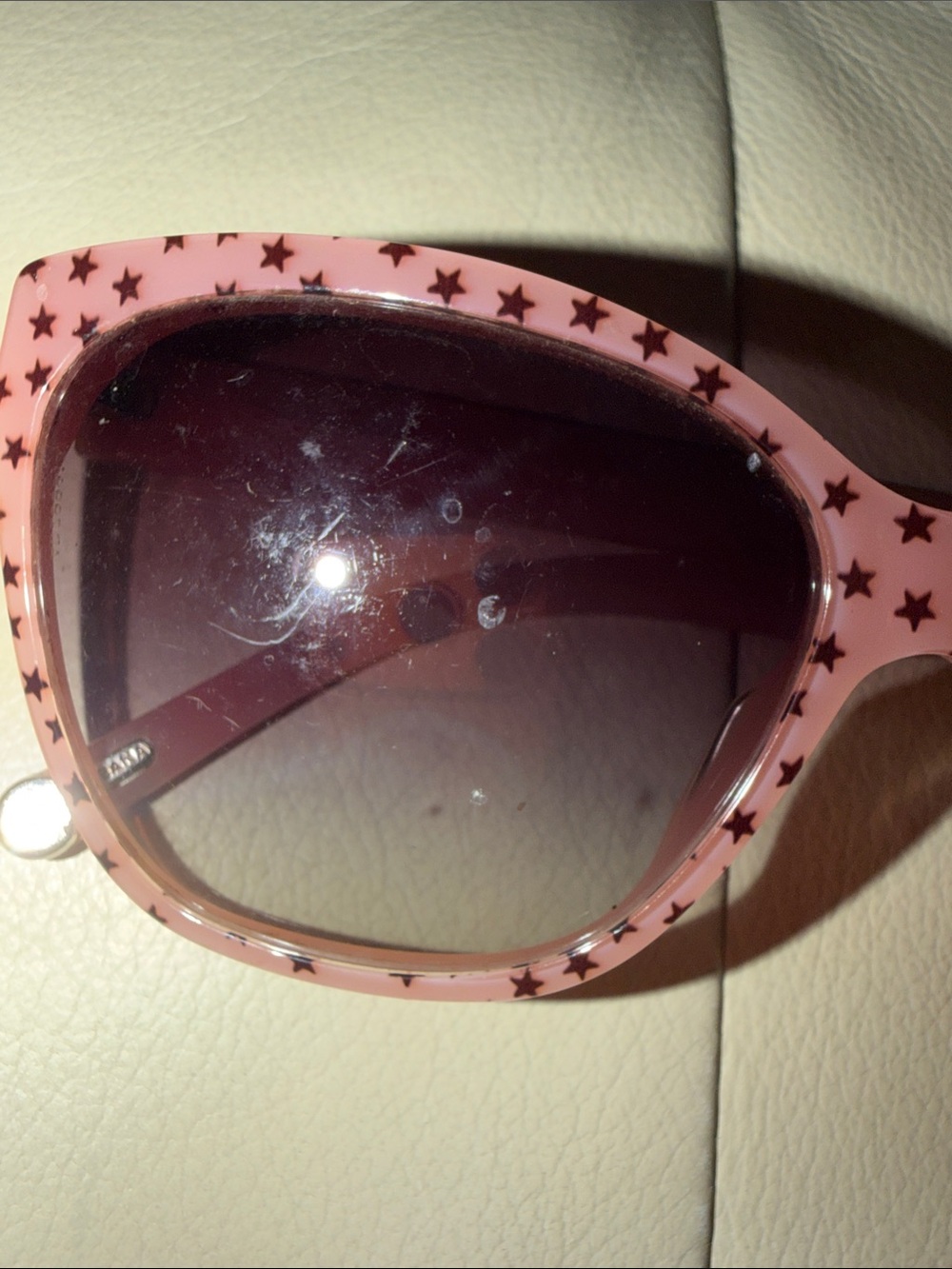 Authentic Dolce & Gabbana Pink Star Pattern Cat-Eye Sunglasses - Picture 2 of 8